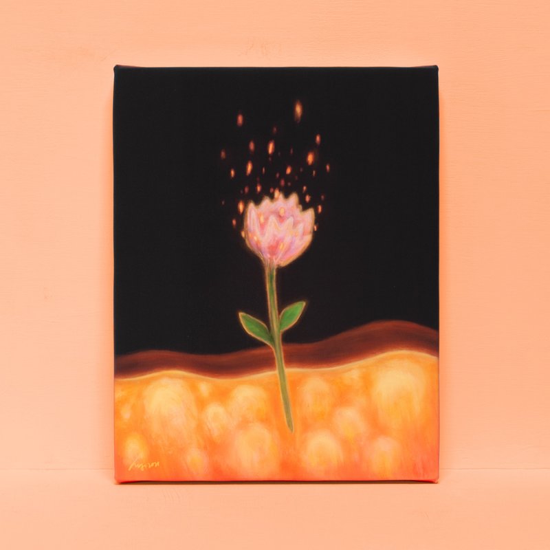 花开的季节-挂画/画/画作/装饰画/花朵/奇幻/疗愈/植物/花卉 - 海报/装饰画/版画 - 棉 橘色