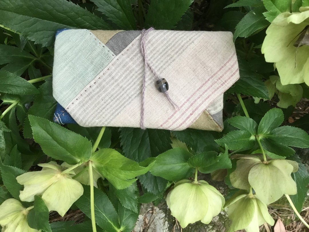 Hand-woven hemp string purse large P2-2 - 皮夹/钱包 - 棉 