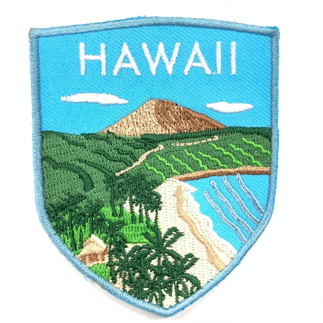 美国 夏威夷 USA  装饰补丁立体绣贴  刺绣袖标 地标电绣刺绣徽章 - 徽章/别针 - 绣线 多色
