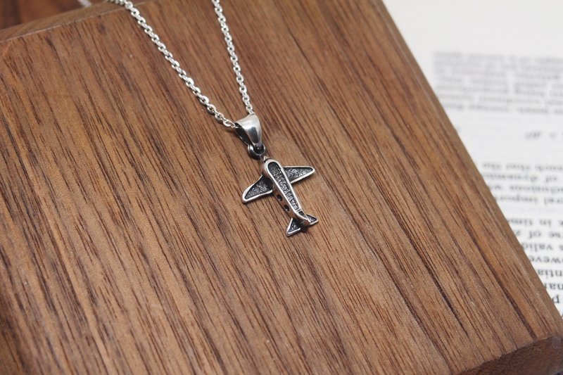 925纯银环游世界小飞机造型项链情人节 - 项链 - 银 