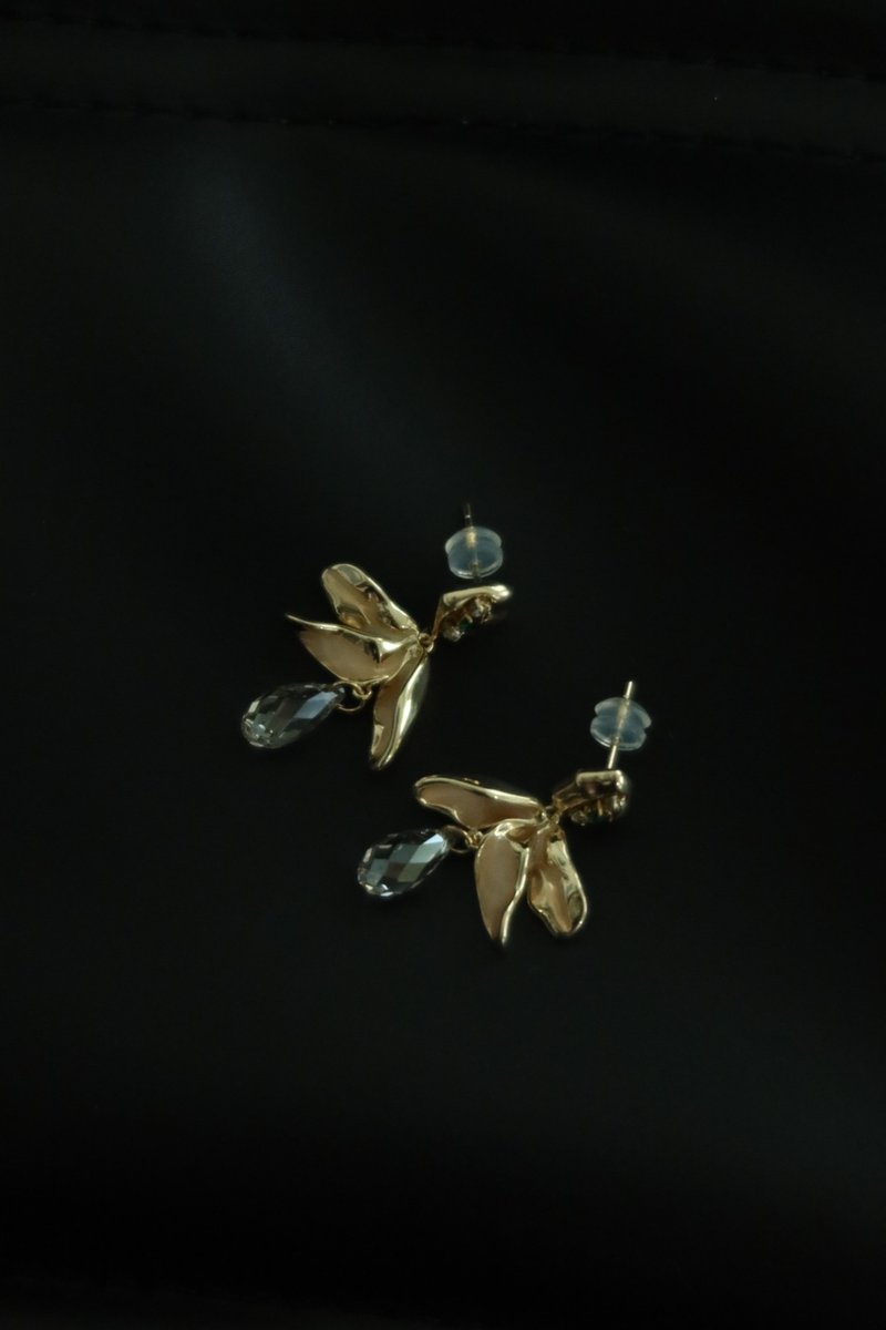 岩浆之舞耳环\耳夹可 925银针 黄铜包真金 礼物 夹式耳环 可爱 - 耳环/耳夹 - 其他材质 金色