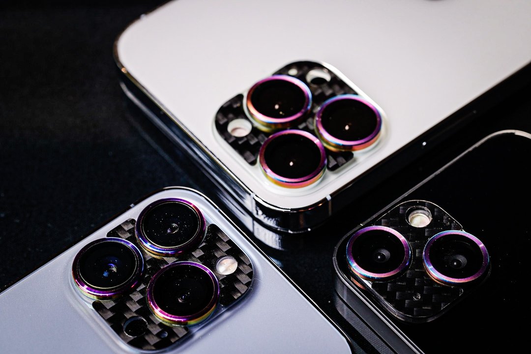 Iphone13系列烧钛镜头&正碳纤维镜头保护框 - 手机配件 - 铝合金 