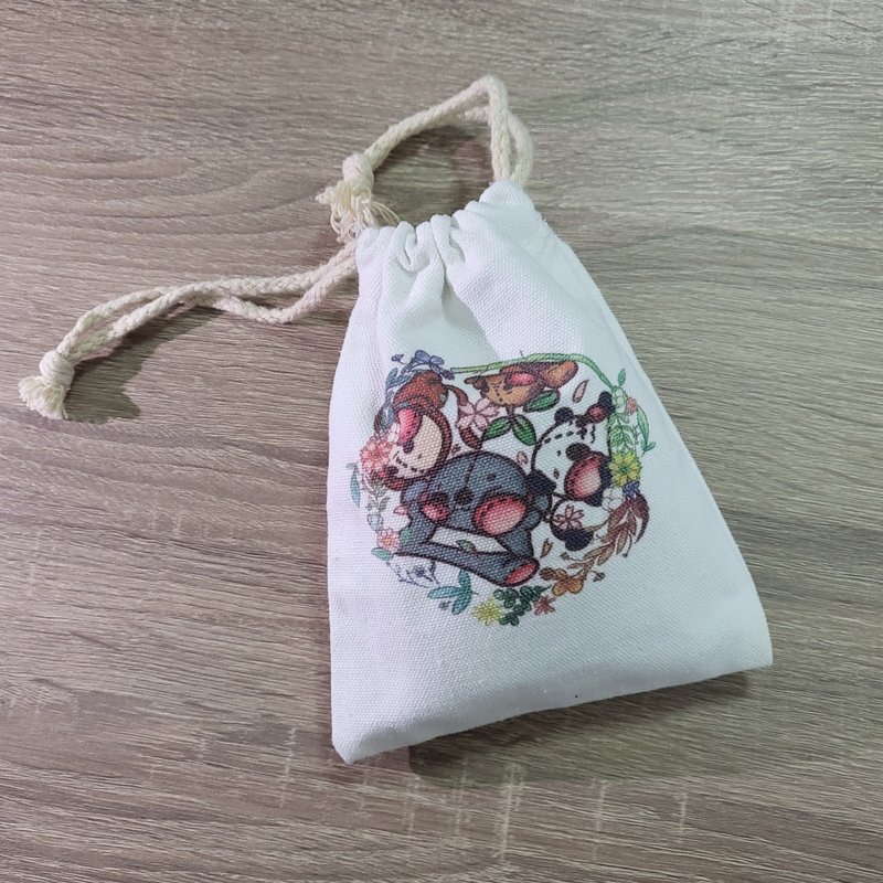 Vipstorey树熊|花圈主题帆布束口袋 - 束口袋双肩包 - 棉．麻 白色