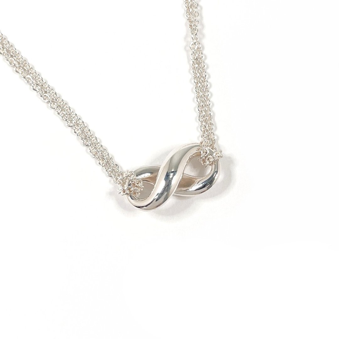【日本直送．二手美品】蒂芙尼 TIFFANY&Co. Infinity (无限符号) 项链．银 925．古董珠宝．已重新抛光 - 项链 - 纯银 银色