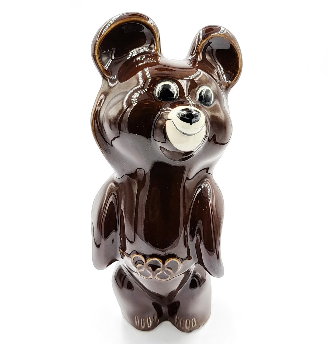 BEAR MISHA mascot Olympic Games in Moscow USSR 1980 SLAVYANSK - 摆饰 - 瓷 多色