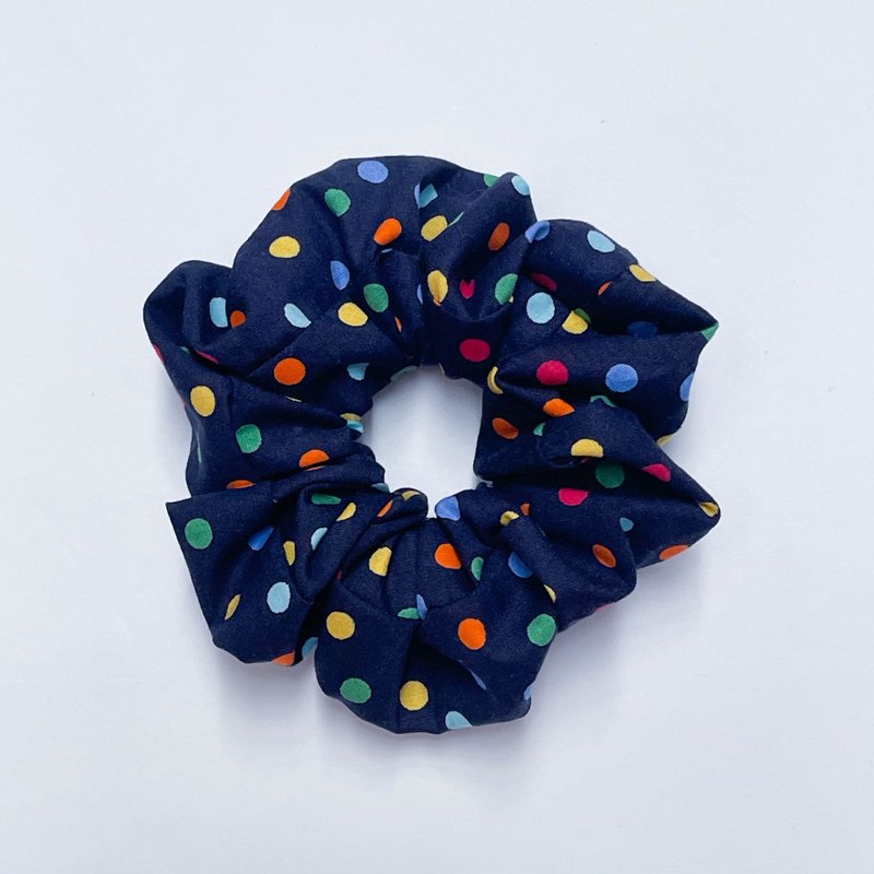 发圈-深蓝彩色波点 - 发饰 - 棉．麻 多色