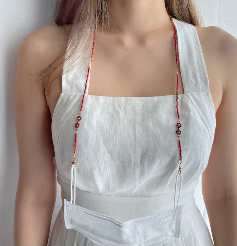 Red shade mask and glasses chain - 口罩繩, 口罩鏈 - 口罩 - 塑料 红色