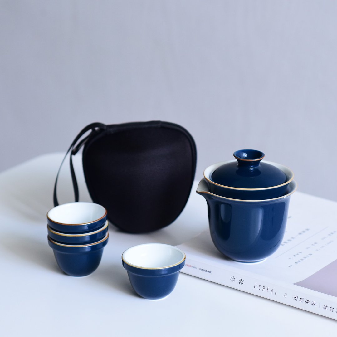 ZESEE |  Sky-clearing blue 天青色烟雨 旅行茶具组 - 茶具/茶杯 - 瓷 蓝色