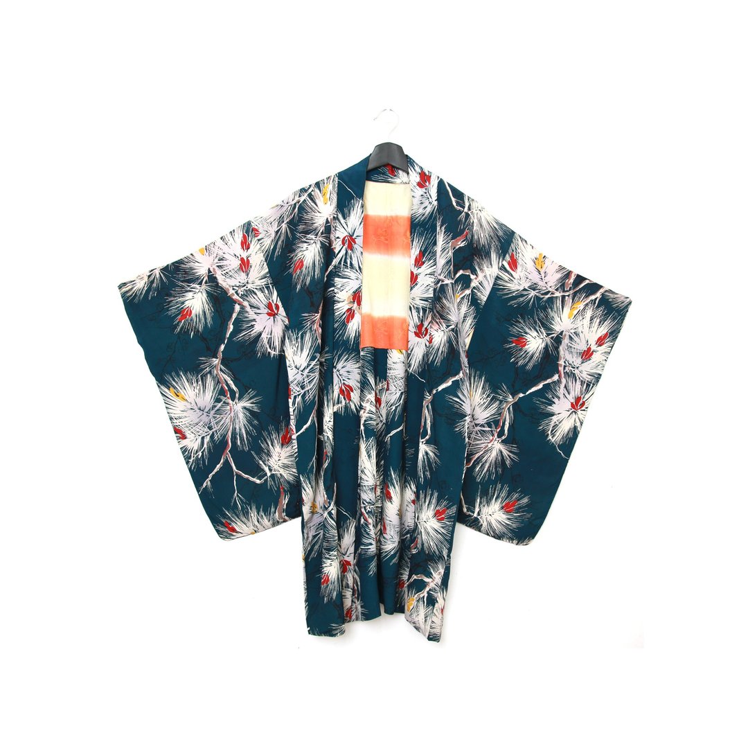 Back to Green-日本带回羽织 纳户色  /vintage kimono - 女装休闲/机能外套 - 丝．绢 