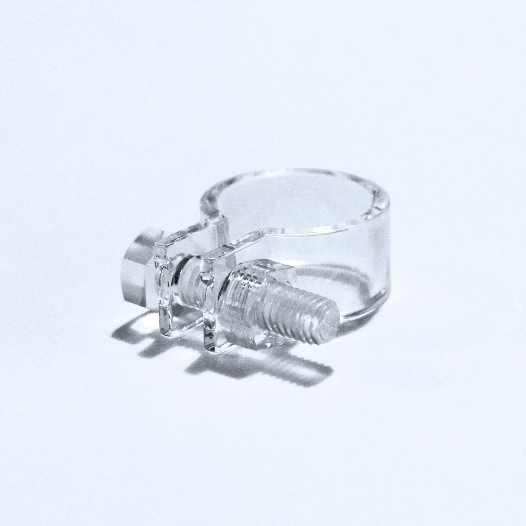 Bolt ring (clear) - 戒指 - 压克力 透明