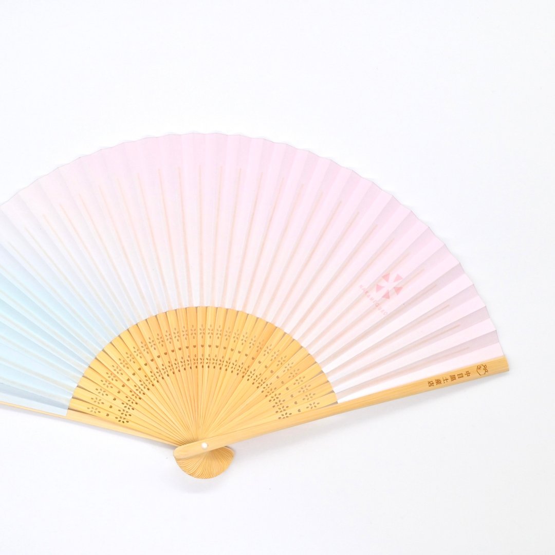 Folding fan / pink & blue - 其他 - 木头 粉红色