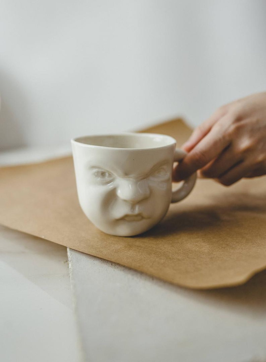 Grumpy mug 可爱表情陶瓷杯 - 其他杯子 - 瓷 白色