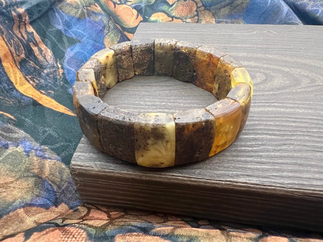 原矿老蜜蜡手排/老件/稀有/珍藏品/送礼/助眠/安神 - 手链/手环 - 半宝石 多色