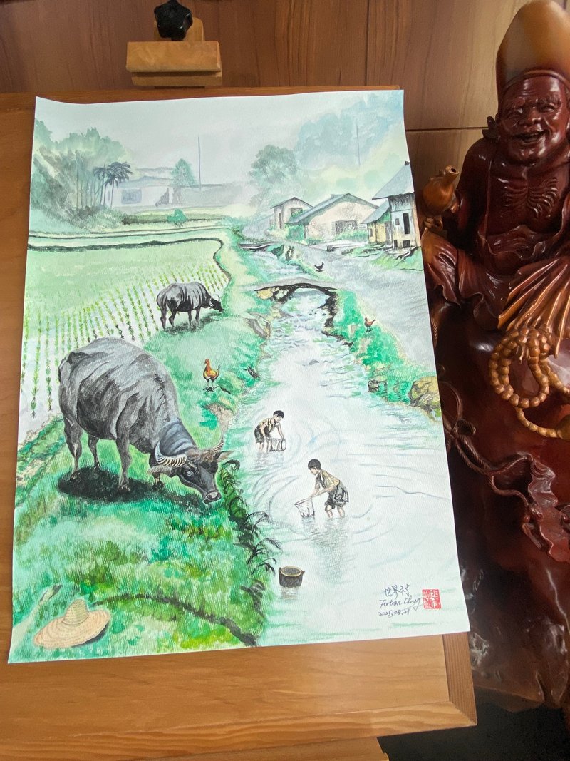 居家布置 艺术海报 手工挂画 四开水彩画 不含画框 - 海报/装饰画/版画 - 纸 多色