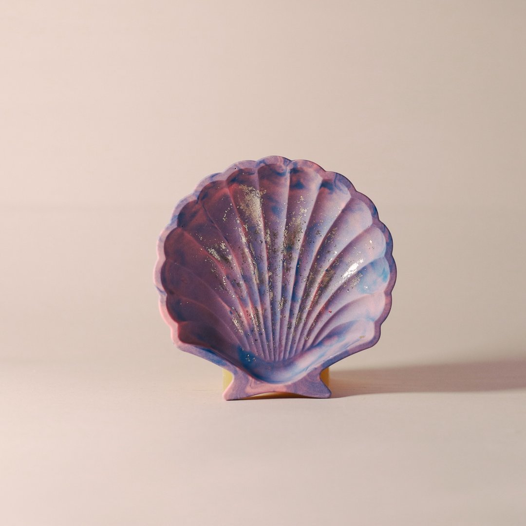 环保永续材/饰品盘 - 金箔艺术贝壳盘 - 收纳用品 - 环保材料 蓝色