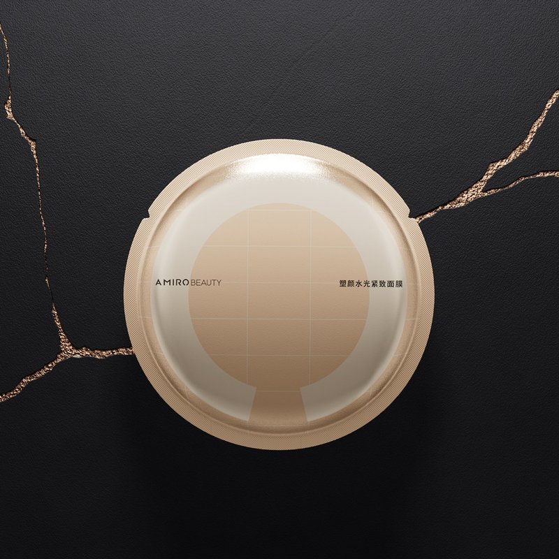 AMIRO BEAUTY 塑颜水光紧致面膜 保湿 补水 淡纹 盖章面膜 胶原炮 - 面膜/冻膜 - 其他材质 金色