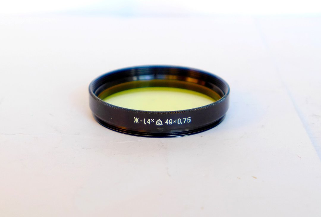 Zh-1,4x 1.4x 49mm yellow lens filter 49.5x0.75 49x0,75 USSR LZOS for Helios-44-2 - 相机 - 其他材质 黄色