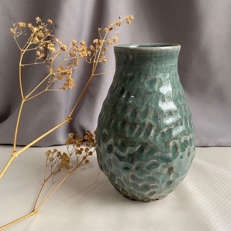 蓝系青瓷。陶瓷花瓶 花器 陶艺 花道道具 摆饰 母亲节礼物 - 花瓶/陶器 - 陶 蓝色
