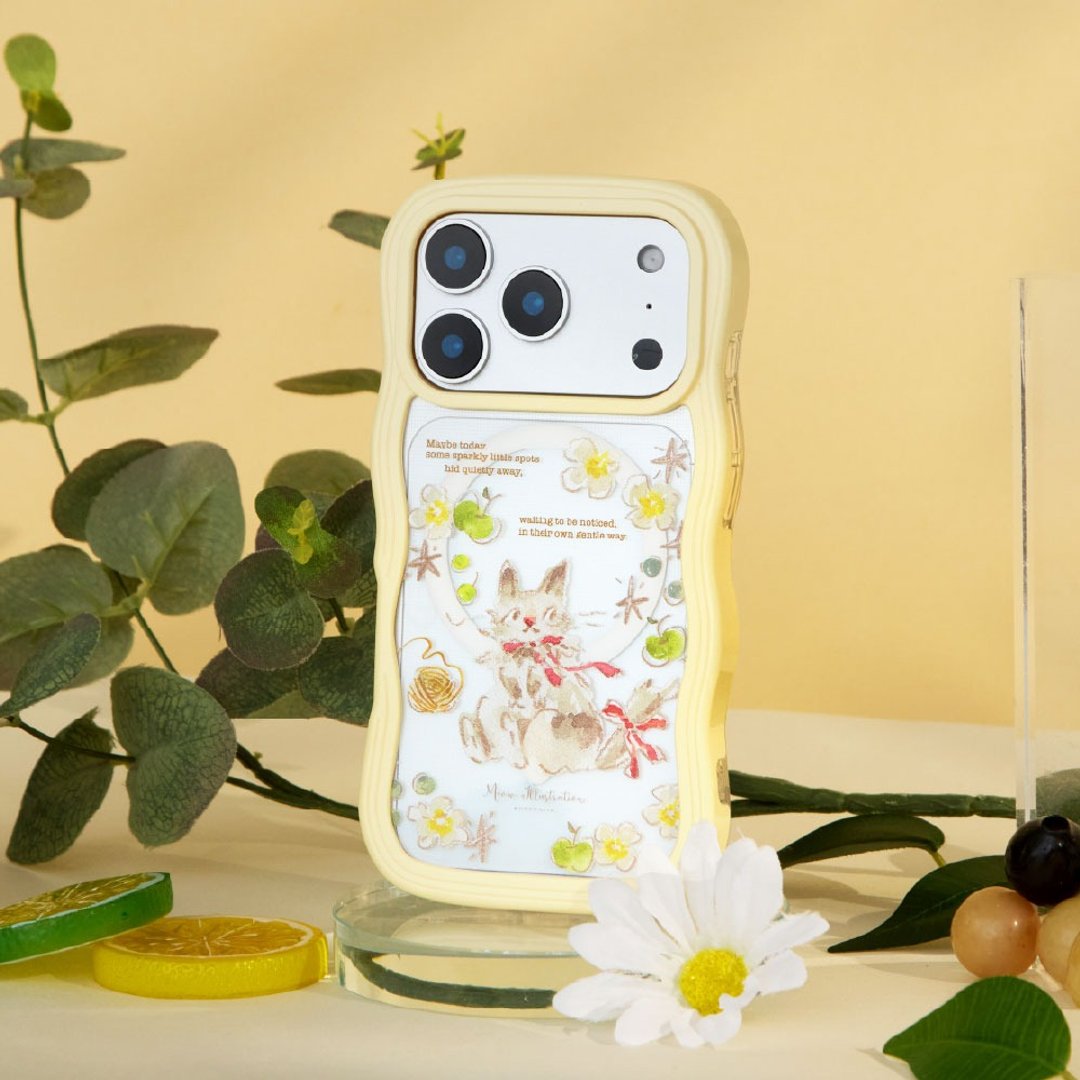 Meow illustration 苹果花与猫云朵波波 MagSafe iPhone 手机壳 - 手机壳/手机套 - 塑料 多色