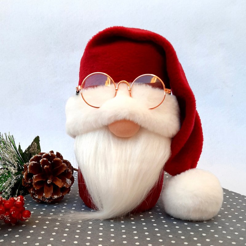 Santa Gnome Christmas Decorations Handmade, Christmas Gnomes, Norway Gnome - 玩偶/公仔 - 其他材质 红色