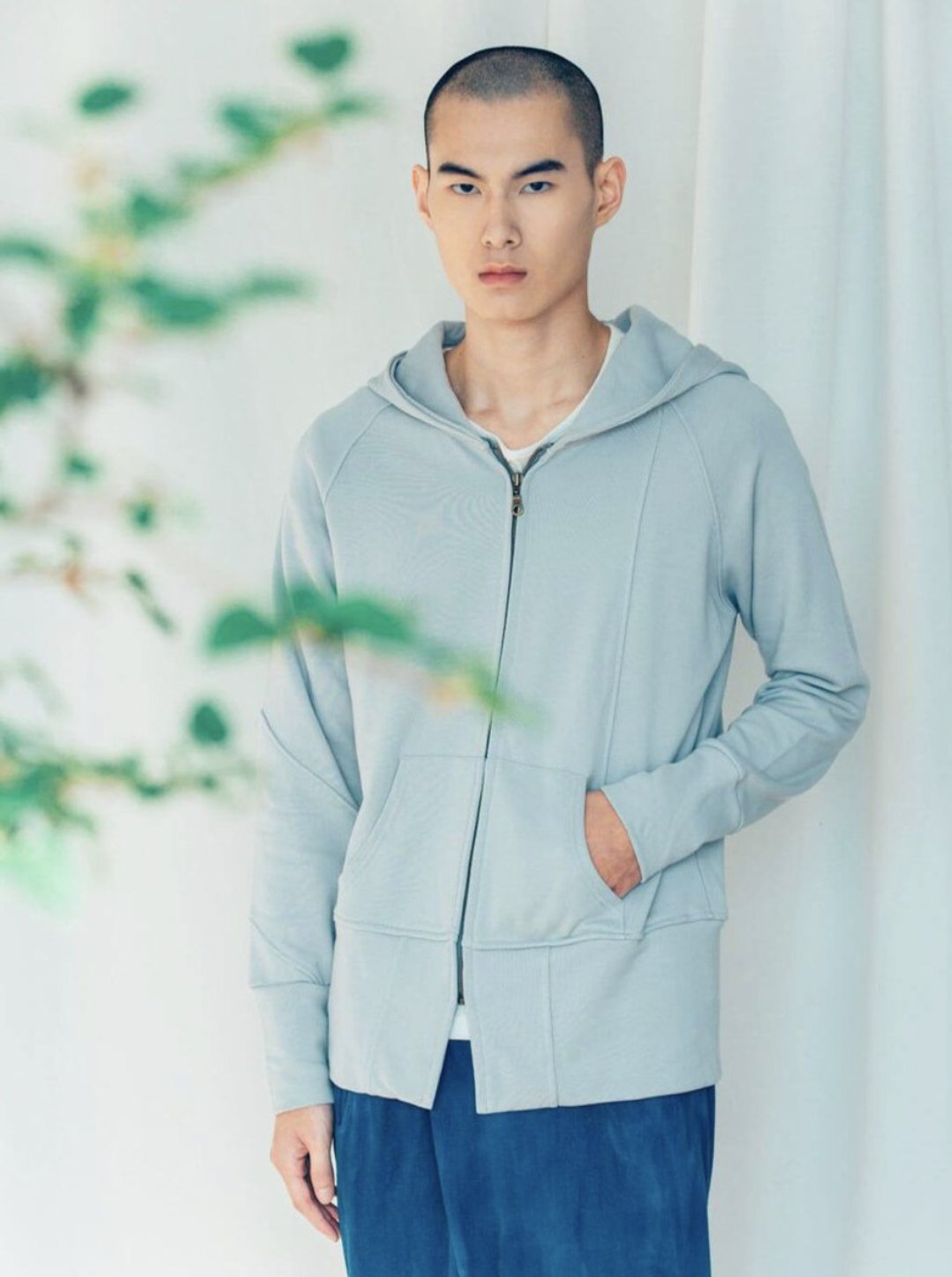 拉帽外套 (灰) Organic Cotton - 男装外套 - 棉 灰色
