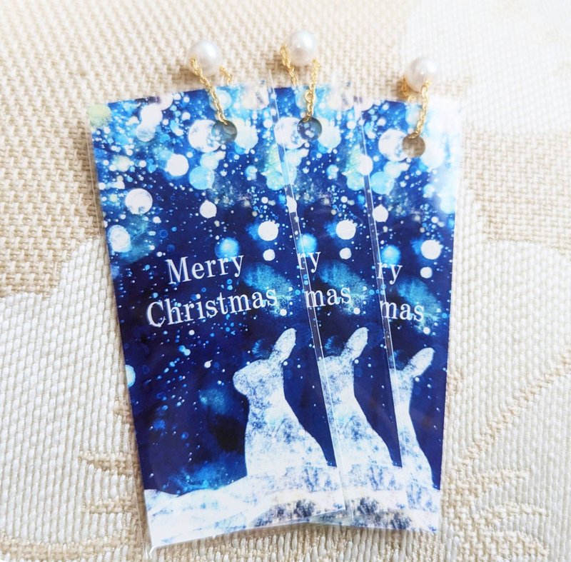 书签 圣诞快乐 3 枚一组 - 书签 - 纸 蓝色