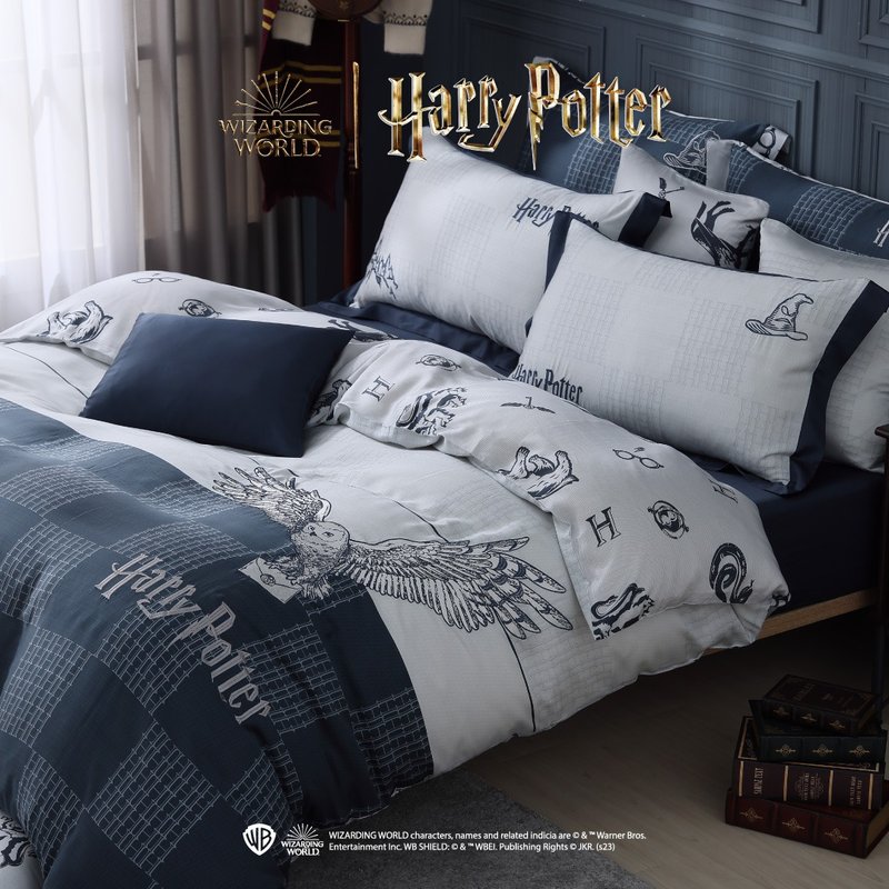 哈利波特 嘿美 Hedwig 顶级100%60支天丝 两用被床包组 - 寝具 - 其他材质 蓝色