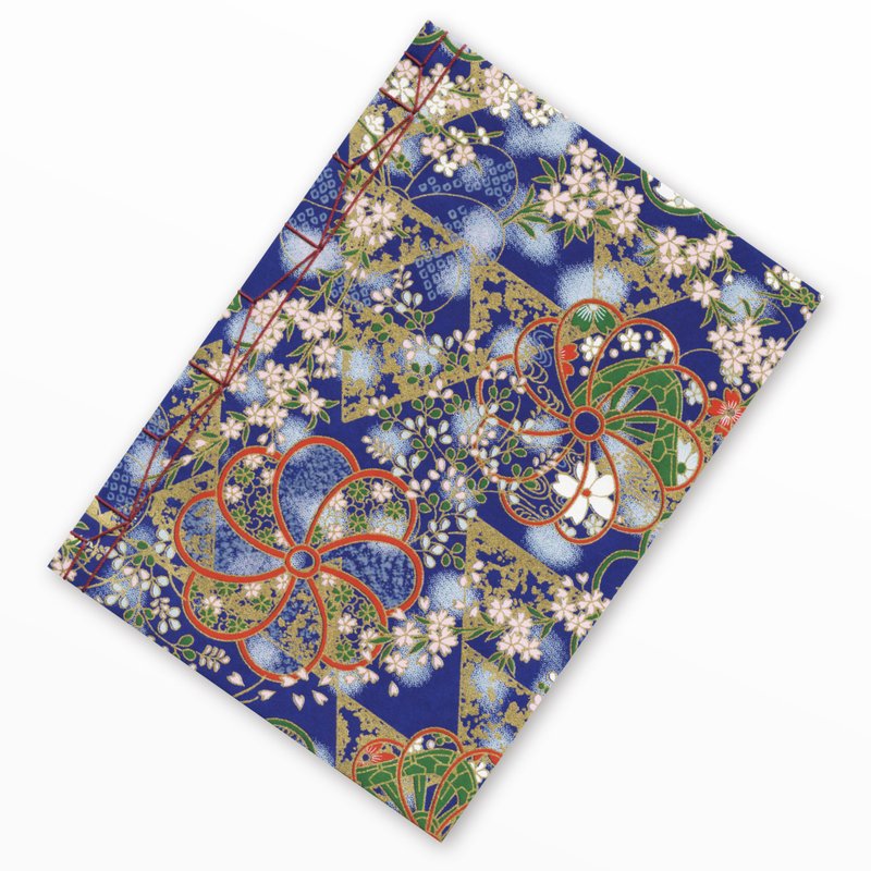 日本装订笔记本　手工制作　友禅日本纸　公平贸易纸 - 笔记本/手帐 - 纸 蓝色