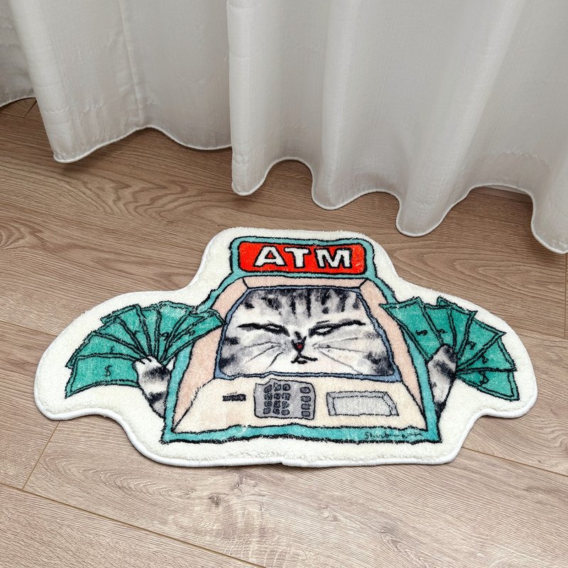 猫猫ATM 长毛地毯 地垫 - 地垫/地毯 - 聚酯纤维 绿色