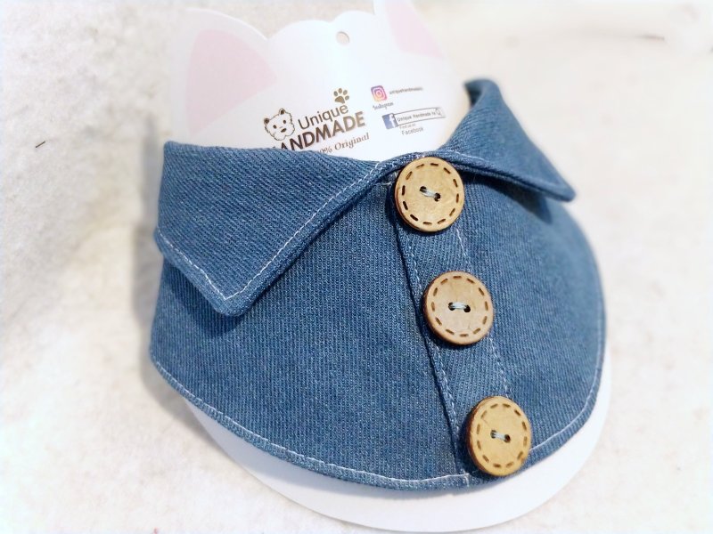 恤衫 造型 宠物围巾/颈饰 - 项圈/牵绳 - 棉．麻 蓝色