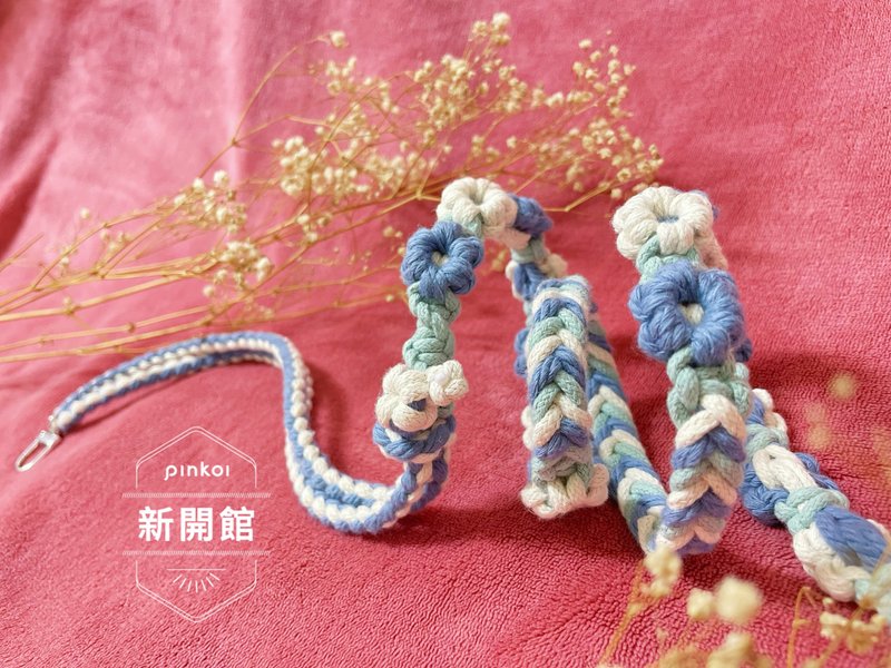 花花手机挂绳 - 挂绳/吊绳 - 棉．麻 蓝色