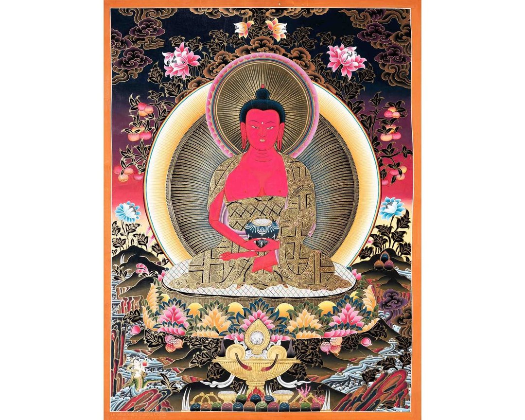 传统阿弥陀佛唐卡 – 佛教装饰 - 墙贴/壁贴 - 其他材质 多色