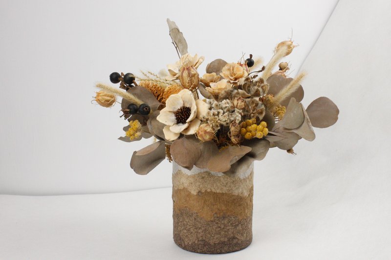 干燥霓花盆器FT.花艺－秋季等高线 - 摆饰 - 纸 卡其色