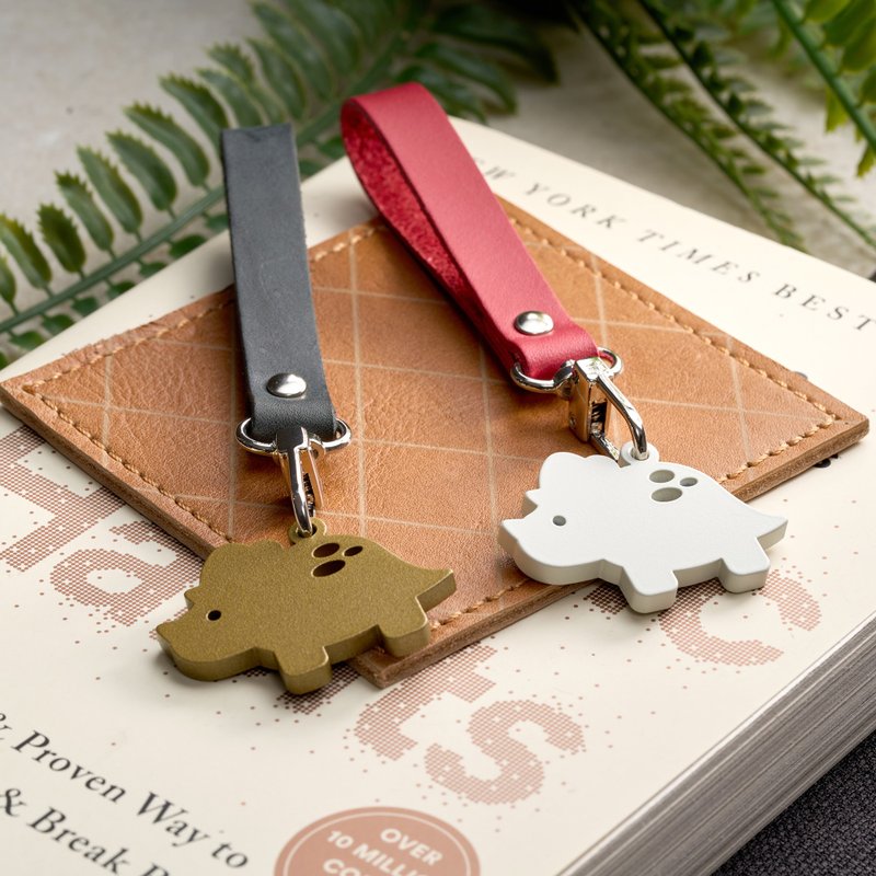 【OPUS东齐金工】欧式铁艺钥匙圈吊饰/植鞣革-恐龙小日子/三角龙 - 钥匙链/钥匙包 - 其他金属 白色