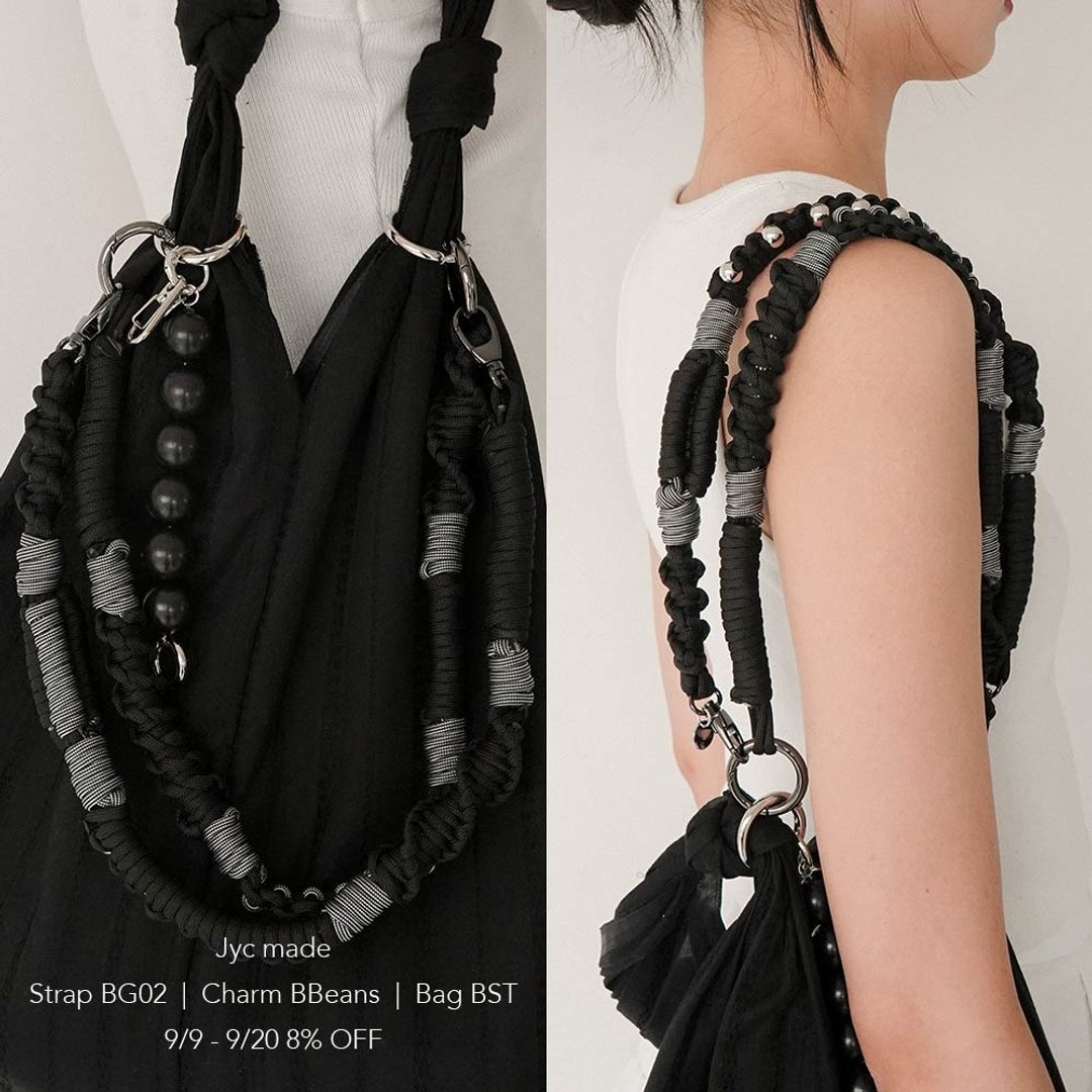 Multi-Use Strap 多功能背绳 黑条纹银珠 - 挂绳/吊绳 - 聚酯纤维 