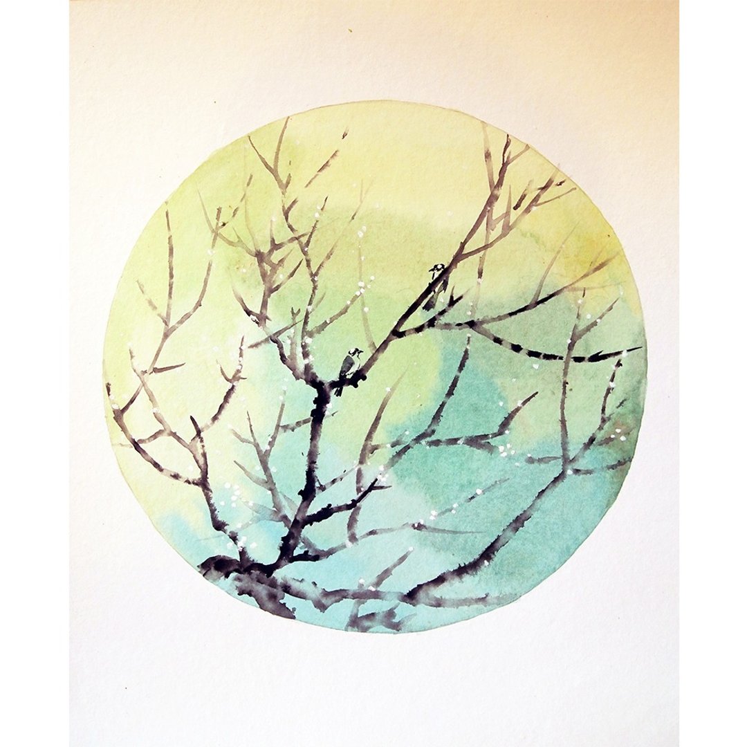 清欢__彩墨/手绘/45x38cm - 海报/装饰画/版画 - 纸 绿色