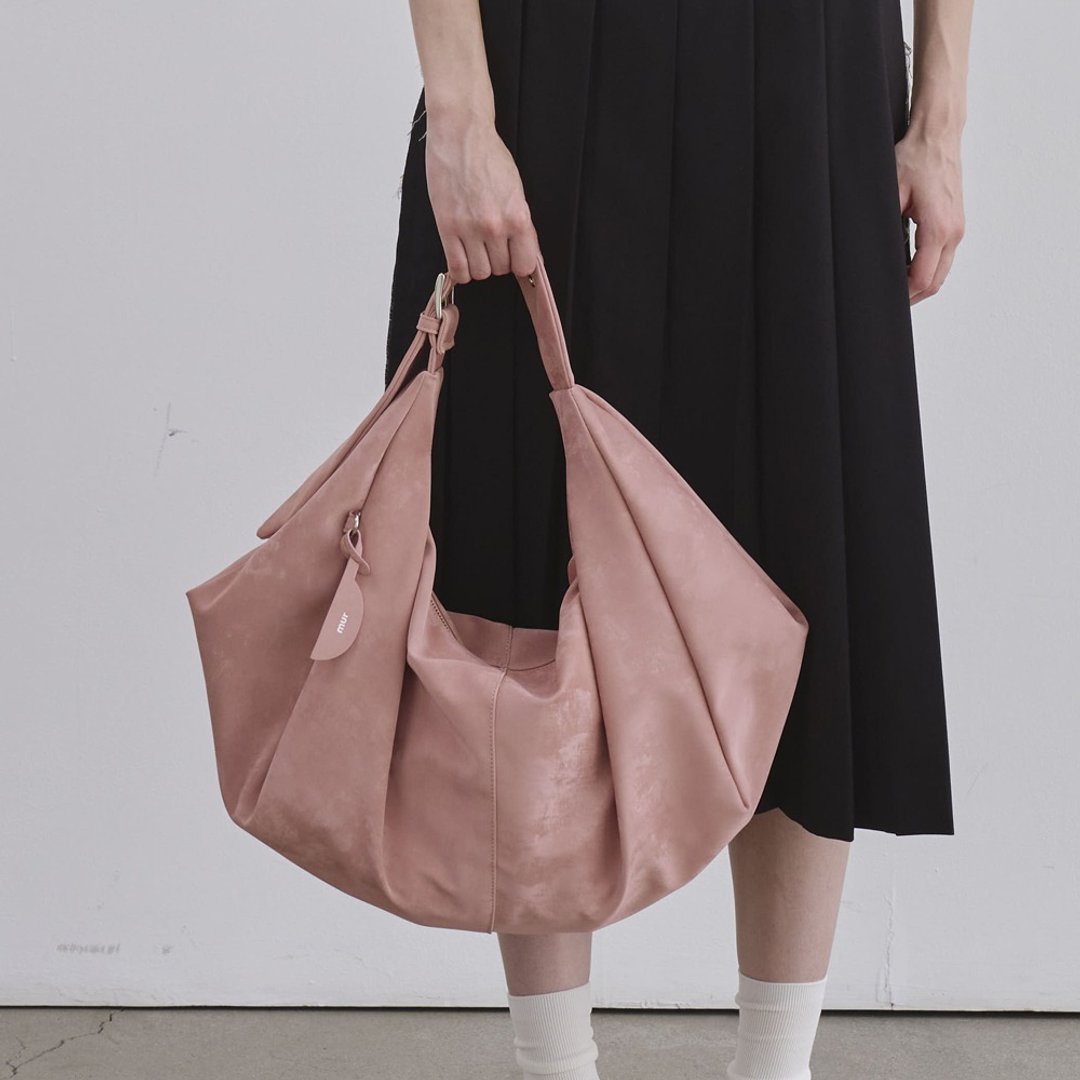 韓國製 MUR Romi hobo bag 手袋/單肩包/上肩袋/手提袋 Mauvepink - 侧背包/斜挎包 - 环保材料 