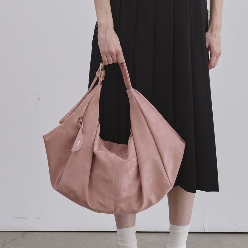 韓國製 MUR Romi hobo bag 手袋/單肩包/上肩袋/手提袋 Mauvepink - 侧背包/斜挎包 - 环保材料 