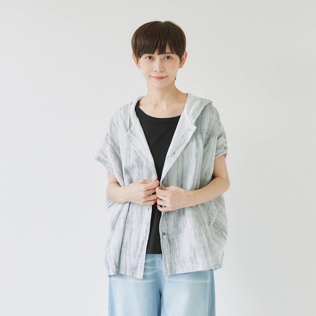 【Simply Yours】苎麻连帽开襟衣 白F - 女装背心 - 棉．麻 白色