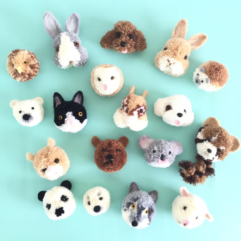 手工羊毛线 羊毛毡 宠物 公仔挂饰 - 钥匙链/钥匙包 - 羊毛 