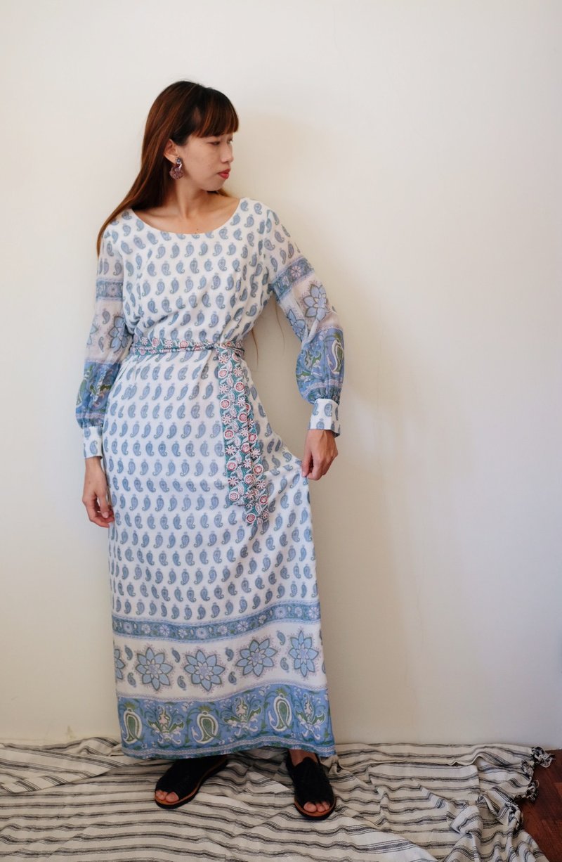 vintage 印度棉民族图腾洋装 - 洋装/连衣裙 - 棉．麻 