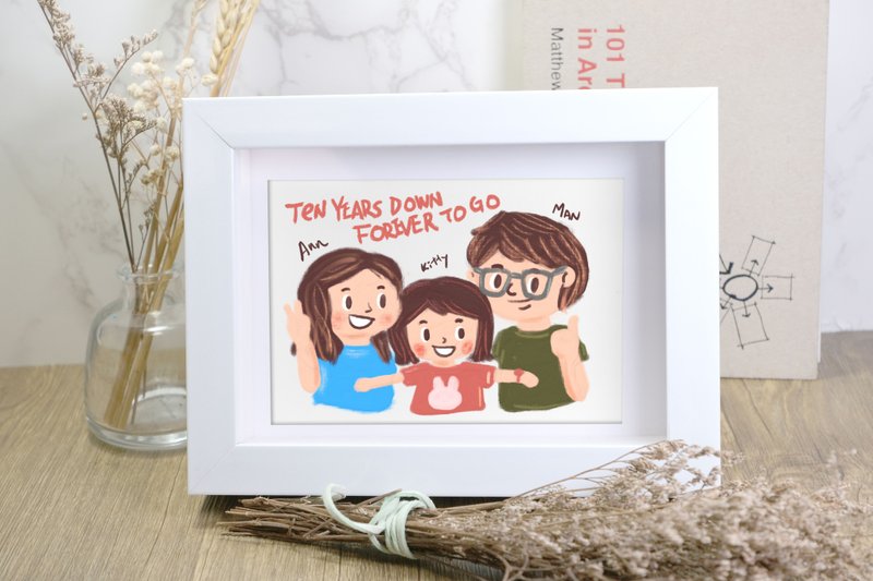 定制化颜绘-情人/全家福/毕业/宠物/亲人/朋友/移民/荣休 - 订制画像 - 木头 