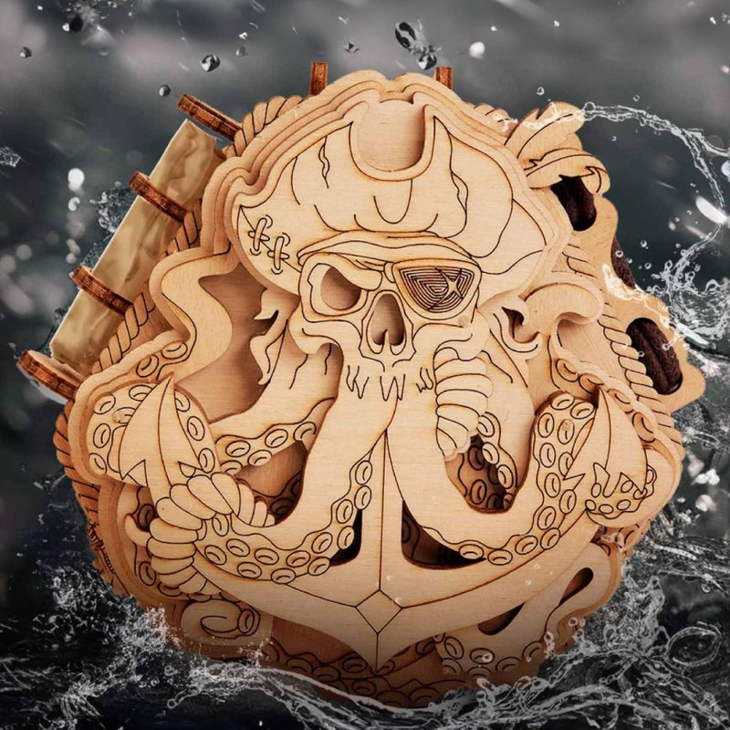 德国益智机关盒/黑胡子的罗盘 - 桌游/玩具 - 木头 