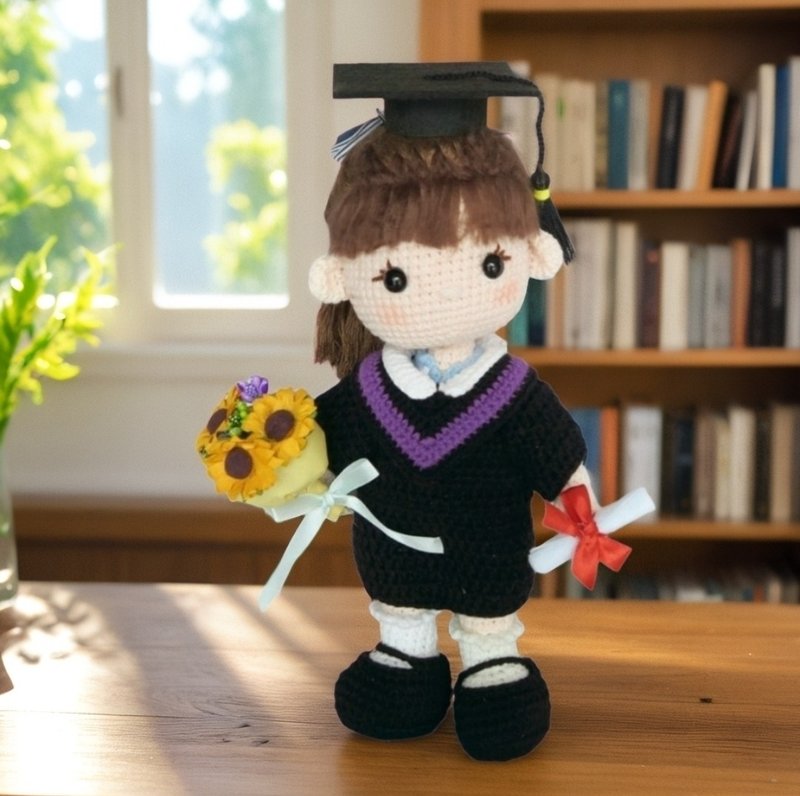 鈎织毕业公仔(大)~~订制~~ - 玩偶/公仔 - 棉．麻 