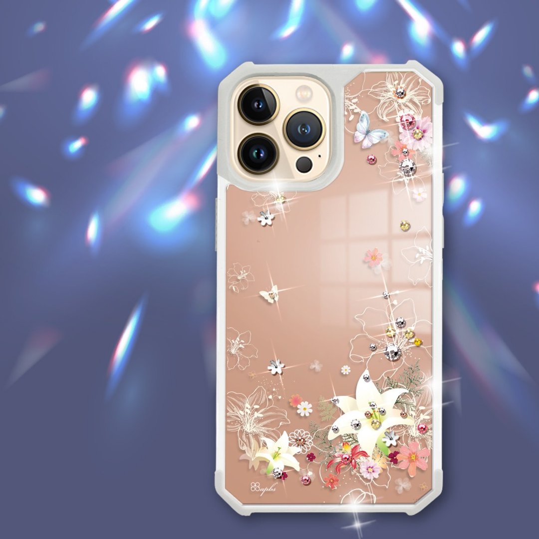 iPhone 13全系列 军规防摔镜面水晶彩钻手机壳-香水百合 - 手机壳/手机套 - 其他材质 多色