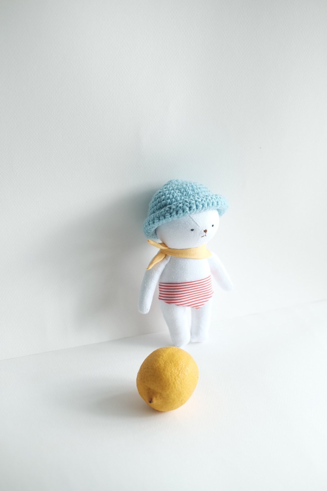 Blue Hat Bear Doll - 玩具/玩偶 - 棉．麻 多色