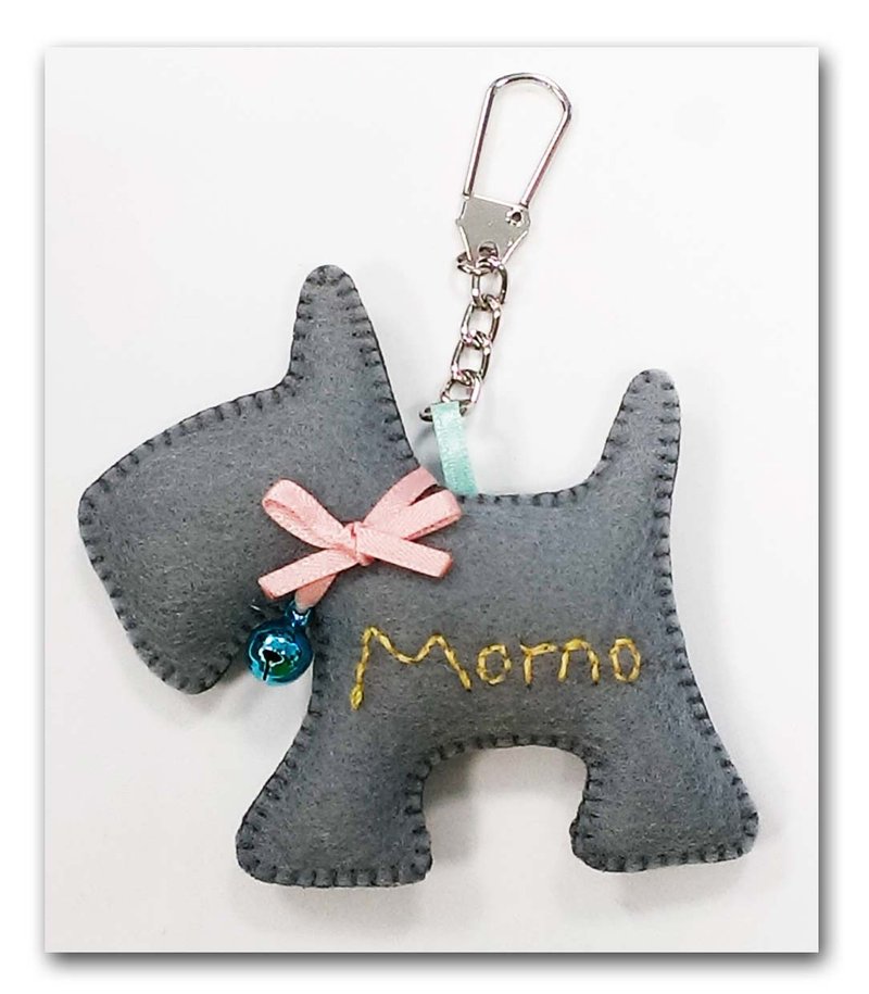 雪纳瑞吊饰 钥匙圈 - 钥匙链/钥匙包 - 其他材质 灰色