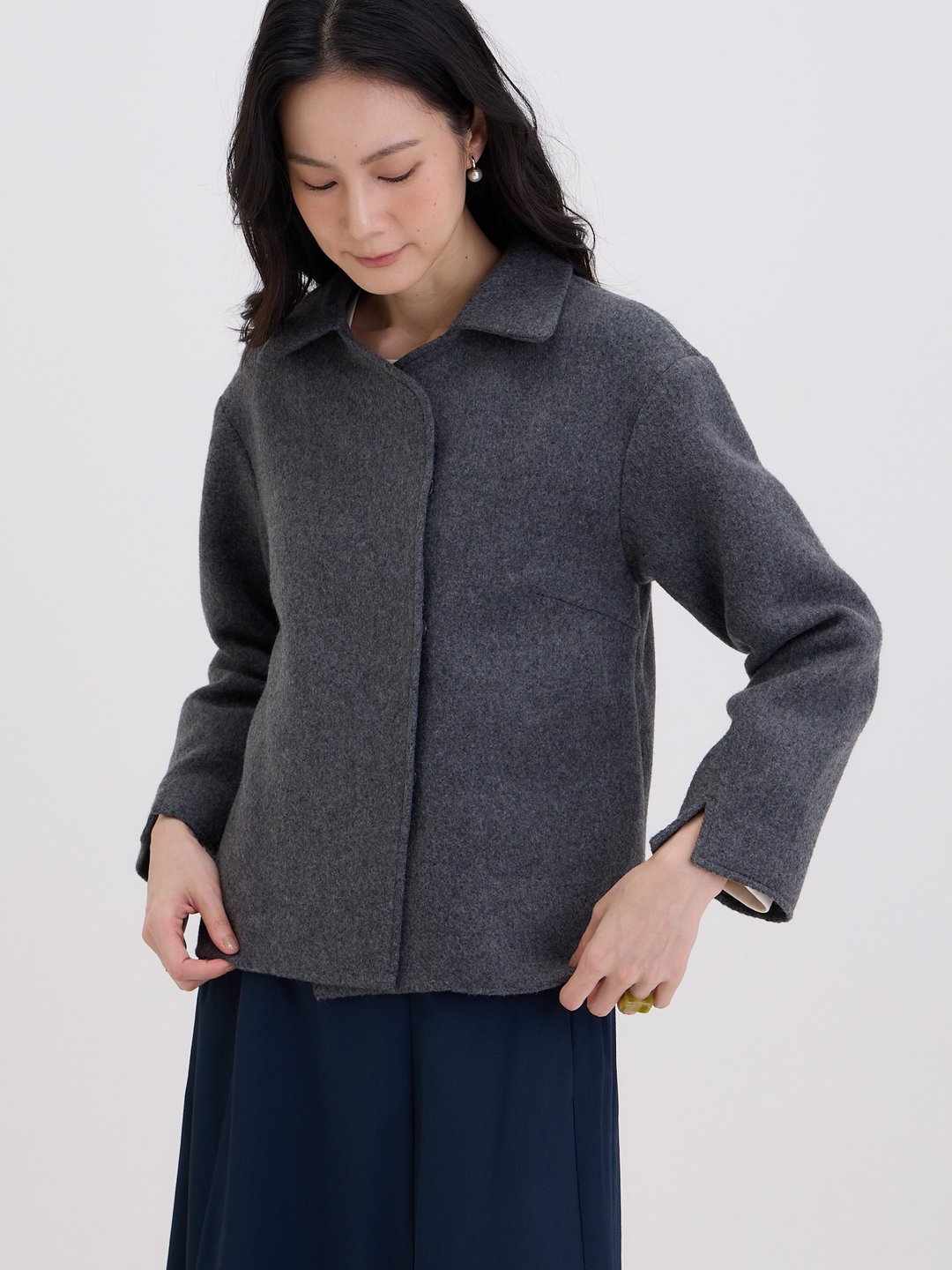 凯勒大衣外套-灰岩 - 女装休闲/机能外套 - 其他人造纤维 灰色