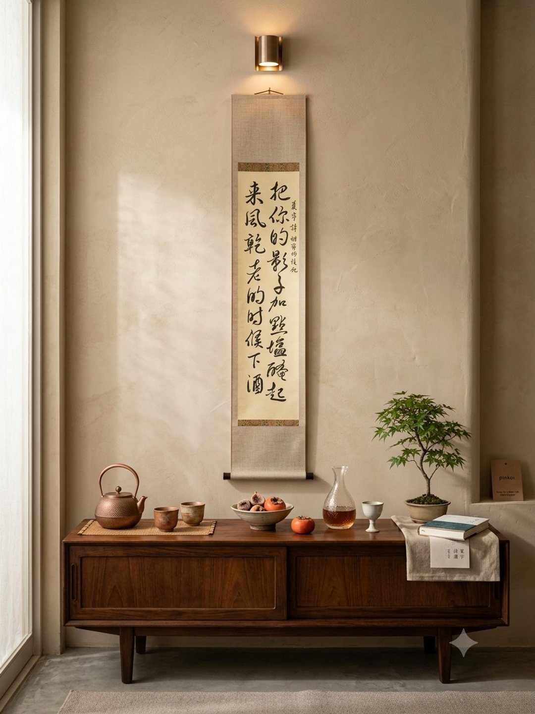 新诗/手写书法卷轴/定制落款 - 画框/相框 - 纸 卡其色