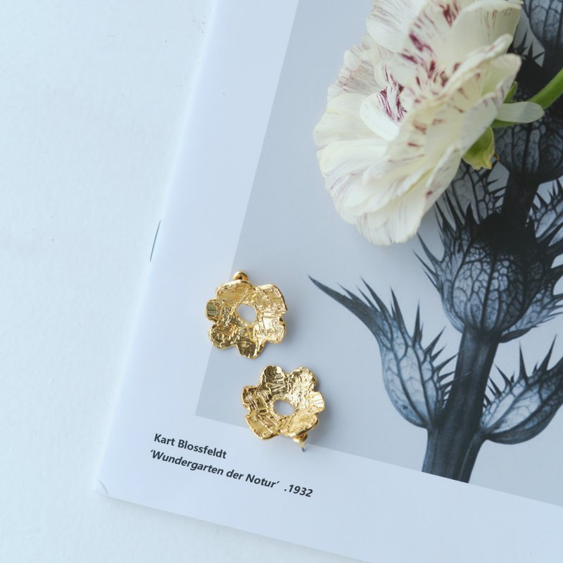 环形心形耳环 - 耳环/耳夹 - 其他金属 金色